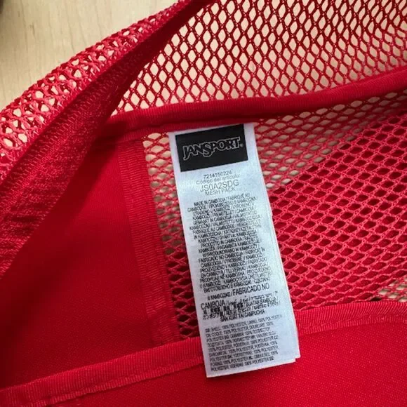 JanSport Red Mesh Pack New See Through Backpack Stadium School Security